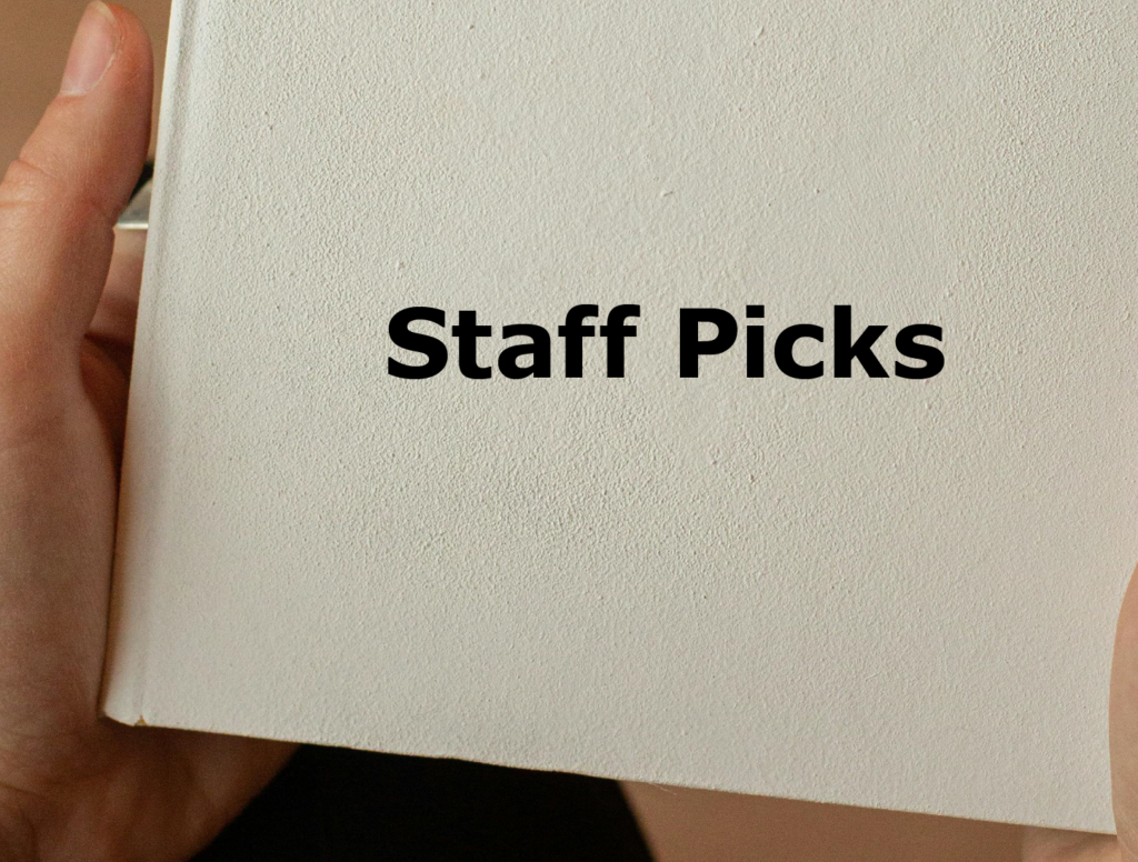 Image button for Staff picks, a hand holding a blank book